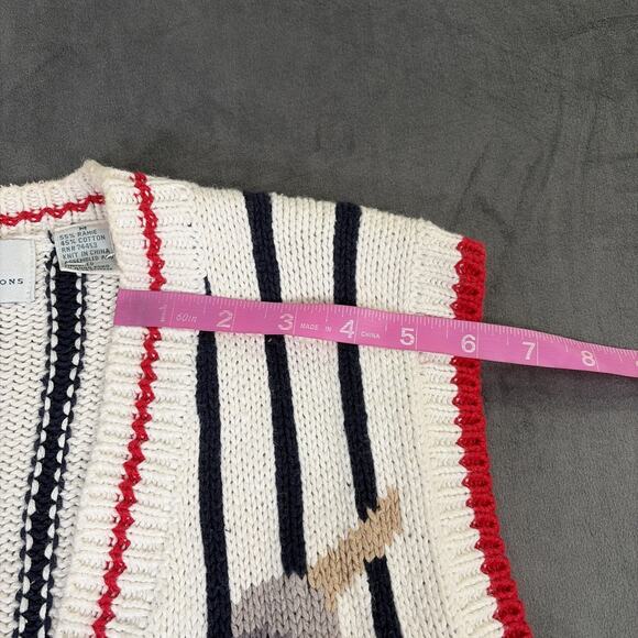 Vintage Design Options Baseball Themed Sweater Vest Medium Grannycore Charity - Picture 9 of 16